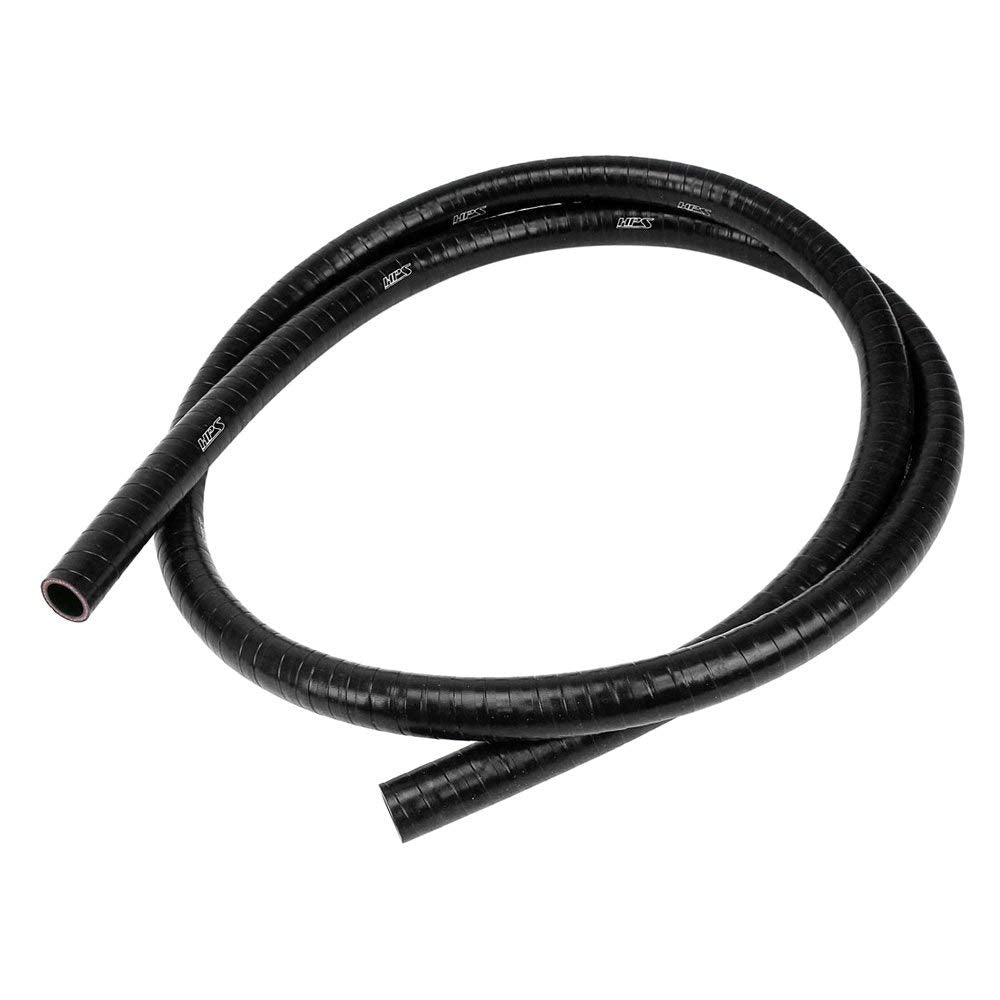 HPS 7/8" (22mm), FKM Lined Oil Resistant High Temperature Reinforced Silicone Hose, 1 Feet, Black, 4mm Wall Thickness, 350F Max. Temp, (FKM-087-BLK)