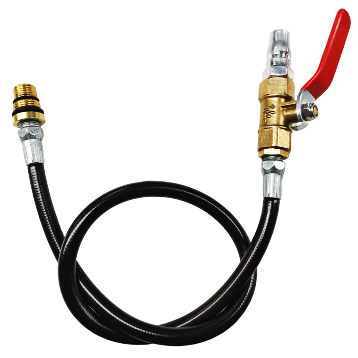 LAINLOY Car Engine Air Valve Holder Pressure Pipe, M12 M14 Thread to 1/4 NPT Cylinder Leakage Testing Assistant Tool with Ball Valve, Valve Spring Compressor Removal Tool Fits Trucks