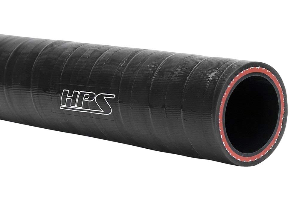 HPS 7/8" (22mm), FKM Lined Oil Resistant High Temperature Reinforced Silicone Hose, 1 Feet, Black, 4mm Wall Thickness, 350F Max. Temp, (FKM-087-BLK)