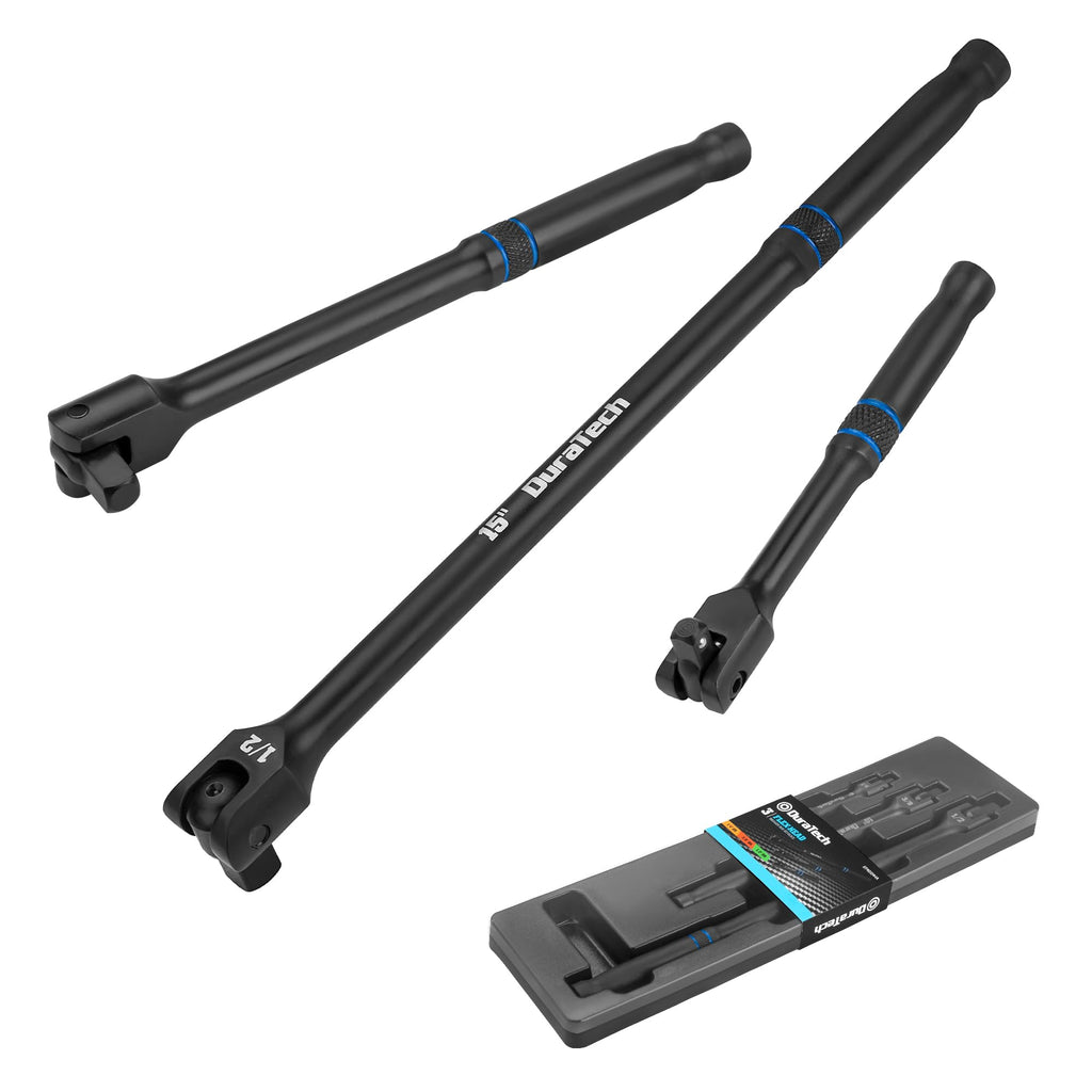 DURATECH 3PCS Breaker Bar Set with Upgrade Black Phosphate Coating
