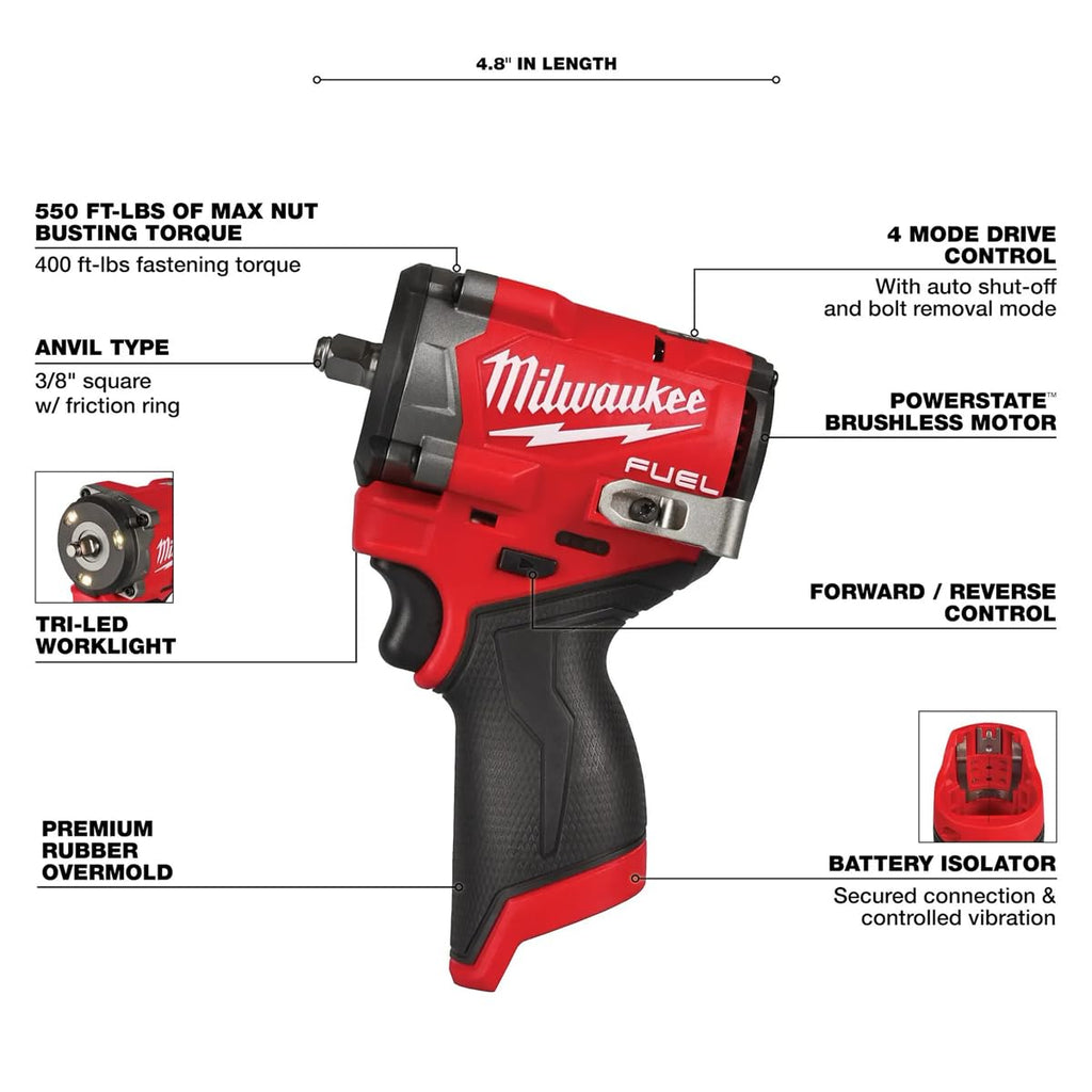 Milwaukee Electric - M12 FUELTRADE Stubby 3/8 Impact Wrench