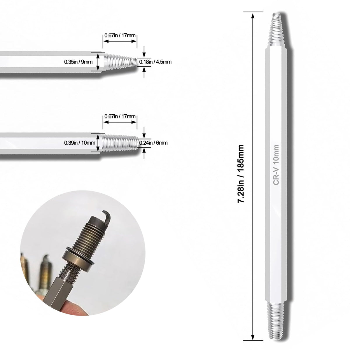 Qitiieli Broken Spark Plug Remover Tool Extractor Tool, 2026 New Car Engine Broken Spark Plug Removal Tool, CRV Steel Spark Plug Socket Set Car Accessories, Automotive Repair Tool Kit, Backup Tools