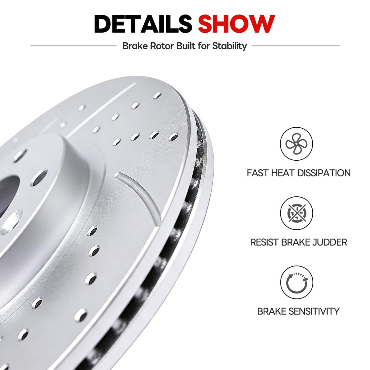 Acinoparts Front (12.64”) and Rear Brake Kit for 2010-2017 GMC Terrain