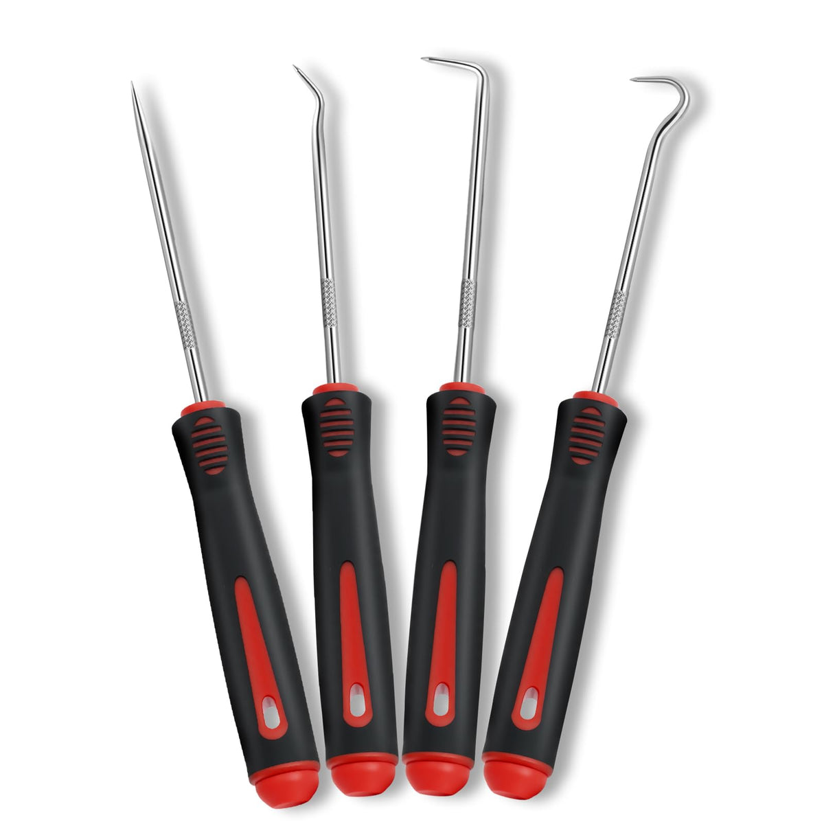 GUIOEIE 4-Piece Pick Set Mechanic, Automotive Hook and Pick Set with Soft Grip & Non-Slip Shaft, Precision Pick Tool & O Ring Pick for Oil Seal, Gasket, Electronics Repair