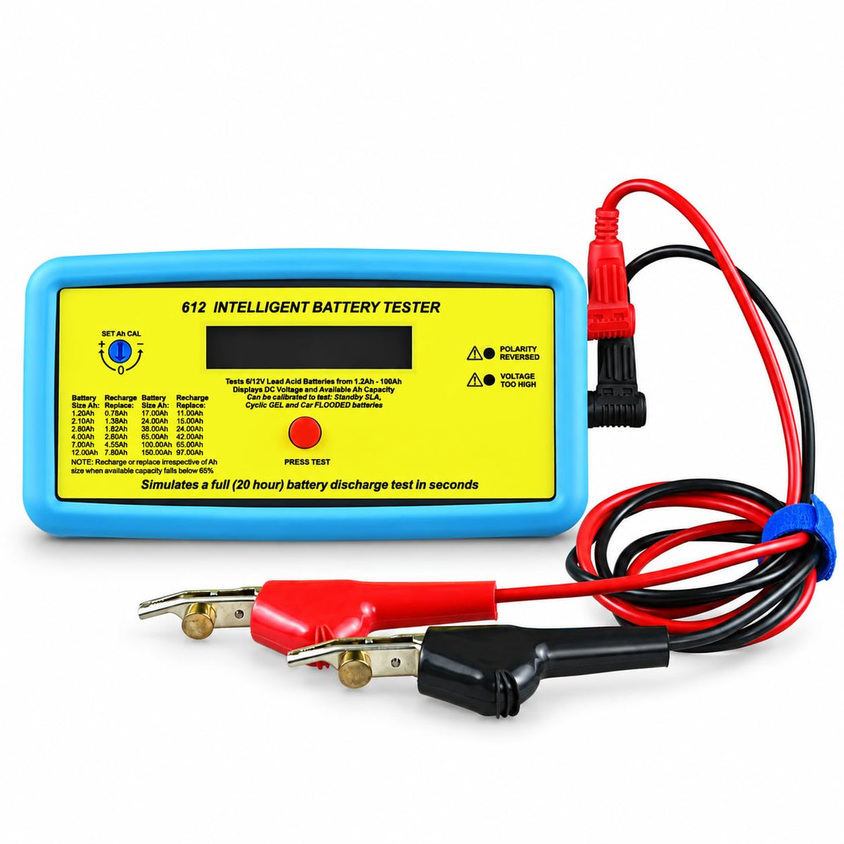 Lead Acid Battery Tester, Compatible with ACT 612, 6V 12V Ah Capacity Analyzer for SLA AGM Gel Flooded Batteries, Gel and Flooded Batteries