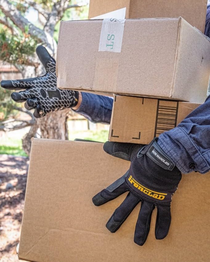 Ironclad Box Handler Work Gloves BHG, Extreme Grip, Performance Fit, Durable, Machine Washable, (1 Pair), X-Large - BHG-05-XL, Black