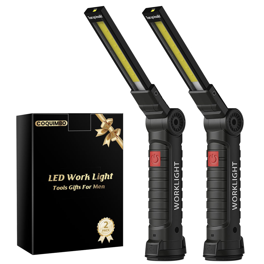 Coquimbo 2 Pack Rechargeable Work Light, Christmas Dad Gifts for Men Him