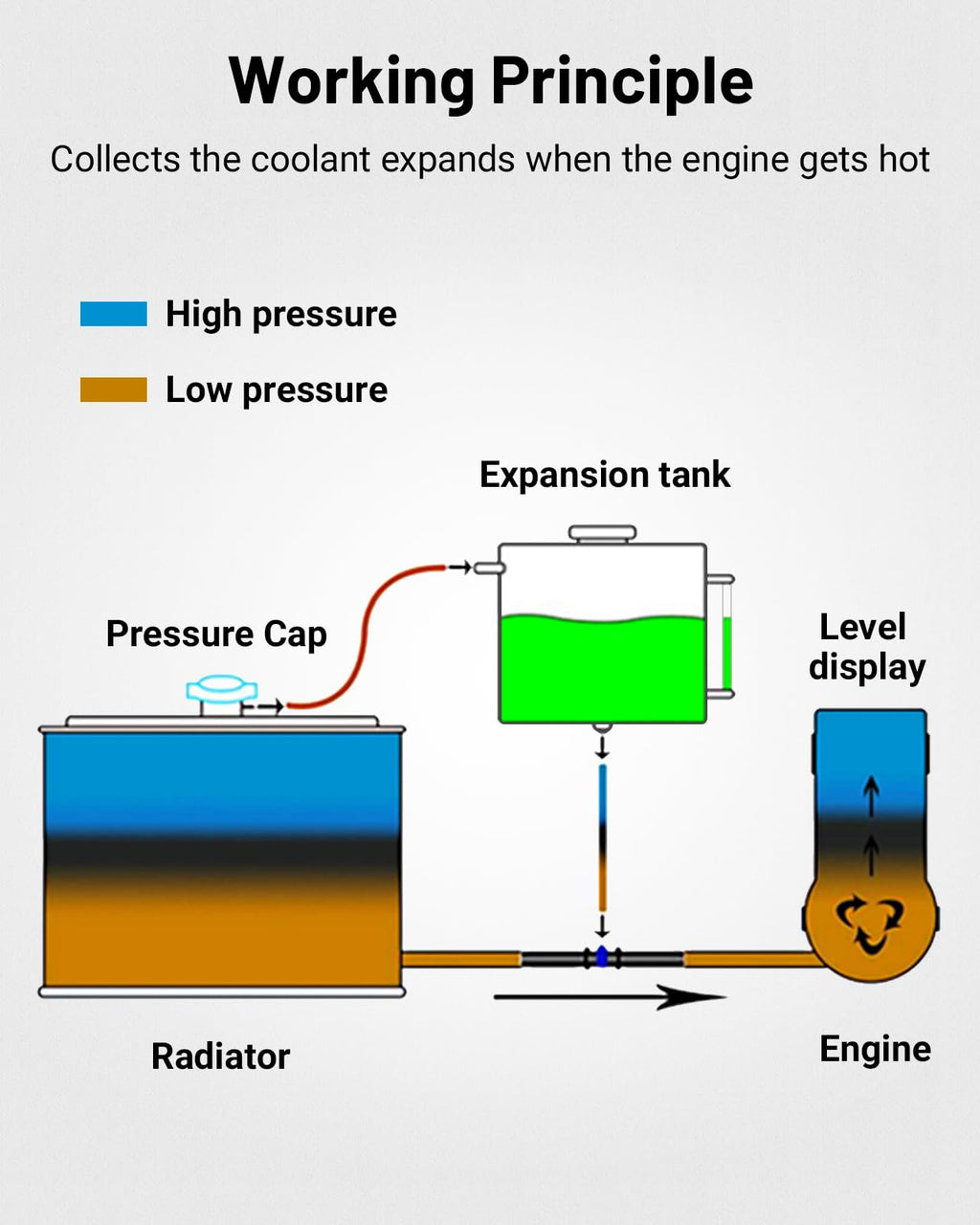 EVIL ENERGY Coolant Overflow Tank, Aluminum Radiator Tank, Reservoir Expansion Tank Universal 1L Black