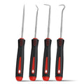 GUIOEIE 4-Piece Pick Set Mechanic, Automotive Hook and Pick Set with Soft Grip & Non-Slip Shaft, Precision Pick Tool & O Ring Pick for Oil Seal, Gasket, Electronics Repair
