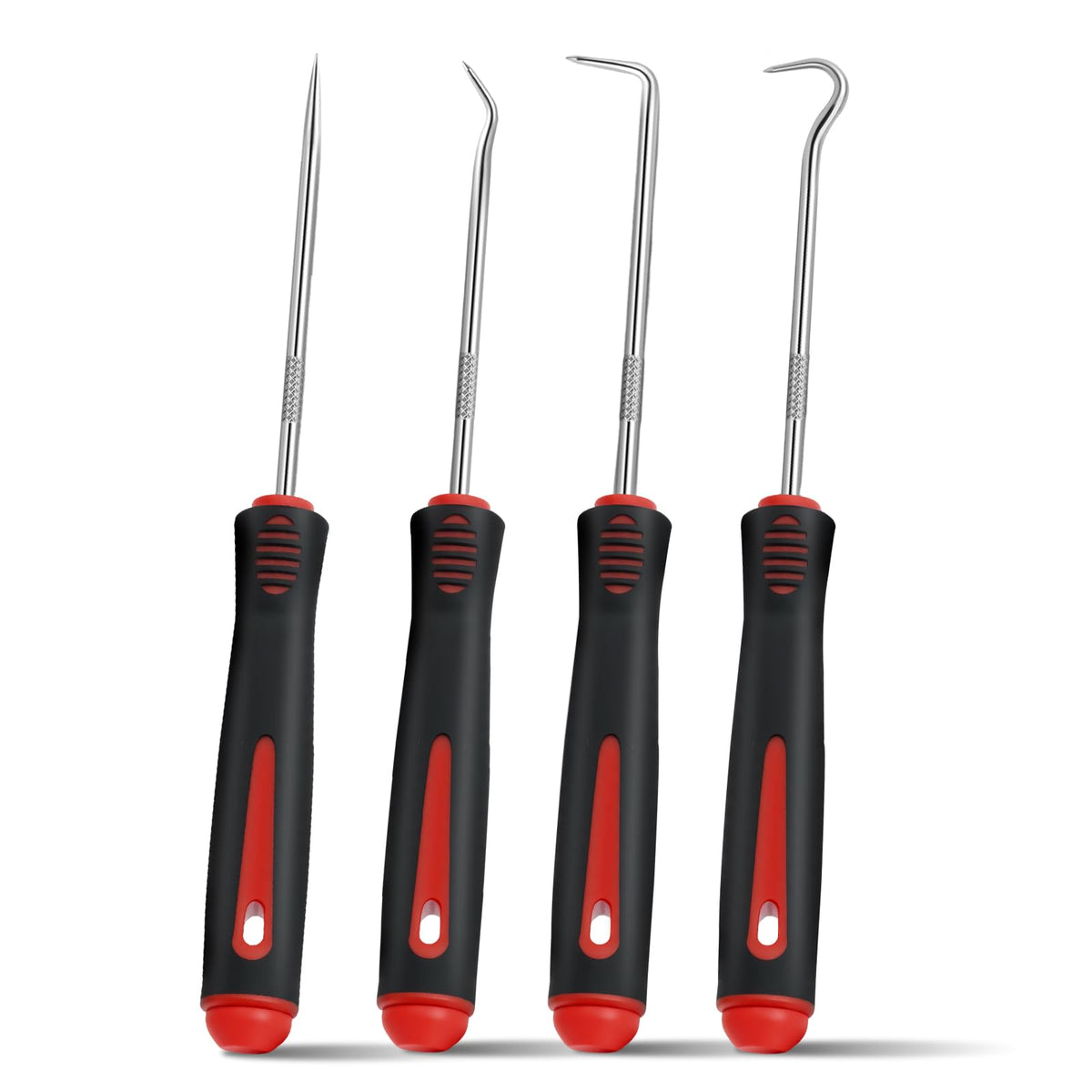 GUIOEIE 4-Piece Pick Set Mechanic, Automotive Hook and Pick Set with Soft Grip & Non-Slip Shaft, Precision Pick Tool & O Ring Pick for Oil Seal, Gasket, Electronics Repair