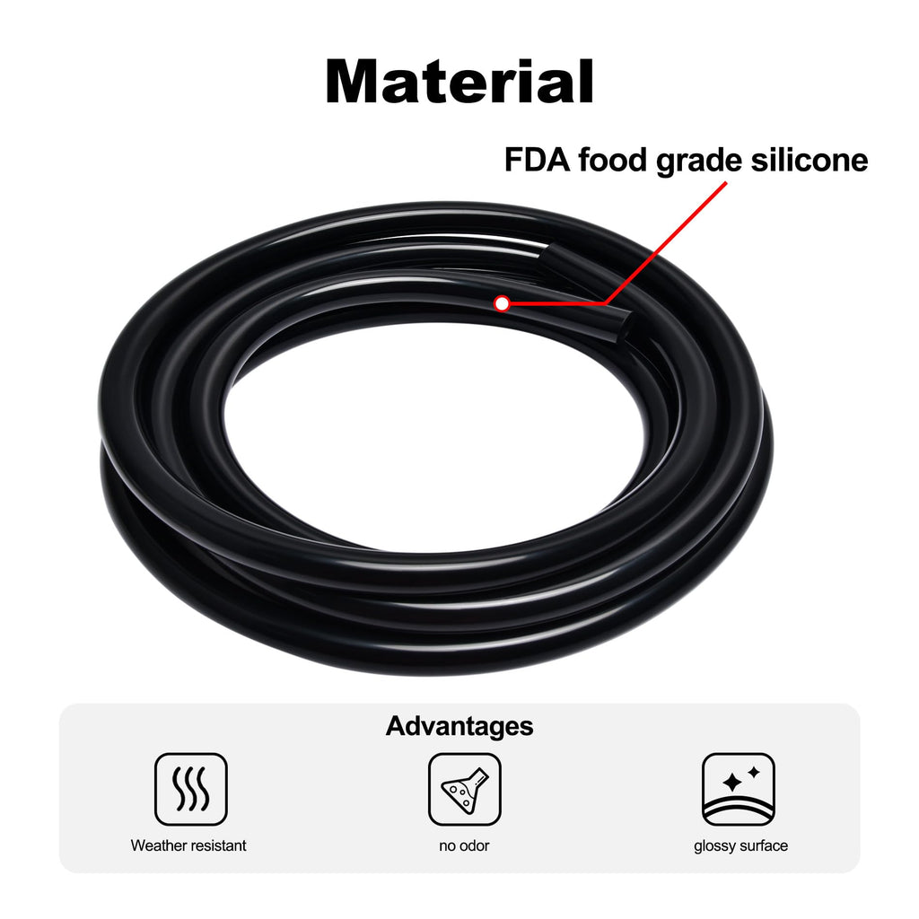 EVIL ENERGY 3/8" Silicone Vacuum Tubing Hose Line 10FT Black (10mm ID)