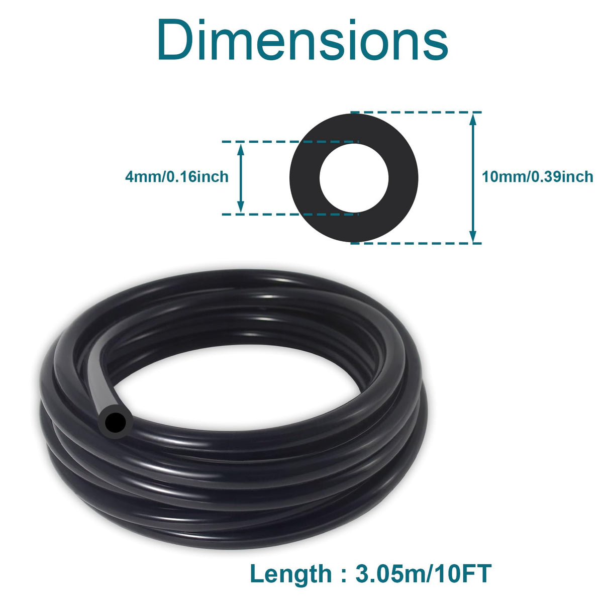GEPHYNM Vacuum Hose Automotive, 10 FT 5/32 Inch ID Vacuum Line