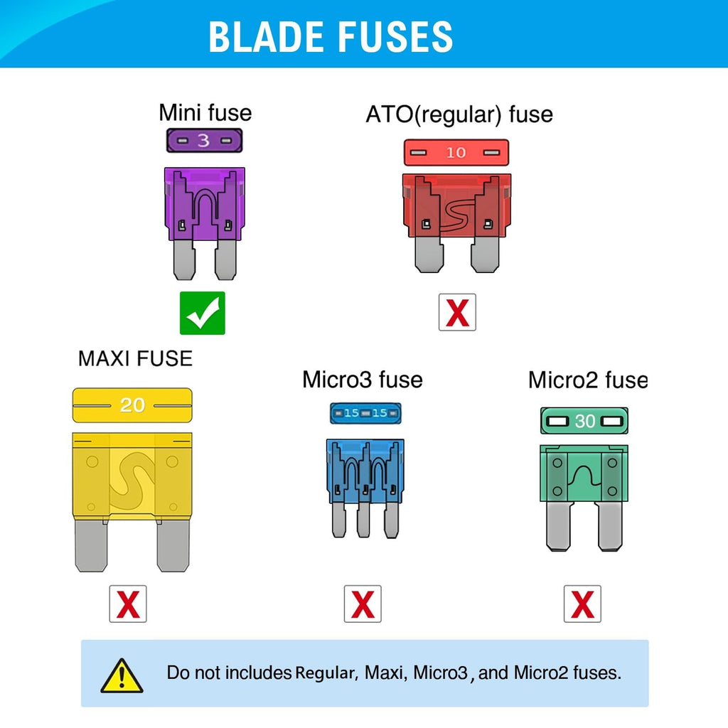 Nilight 120PCS Mini Blade Fuses Assortment Kit | 5A 7.5A 10A 15A 20A 25A 30 AMP Circuit Protection ATM APM for Cars Trucks RV Boats Automotive