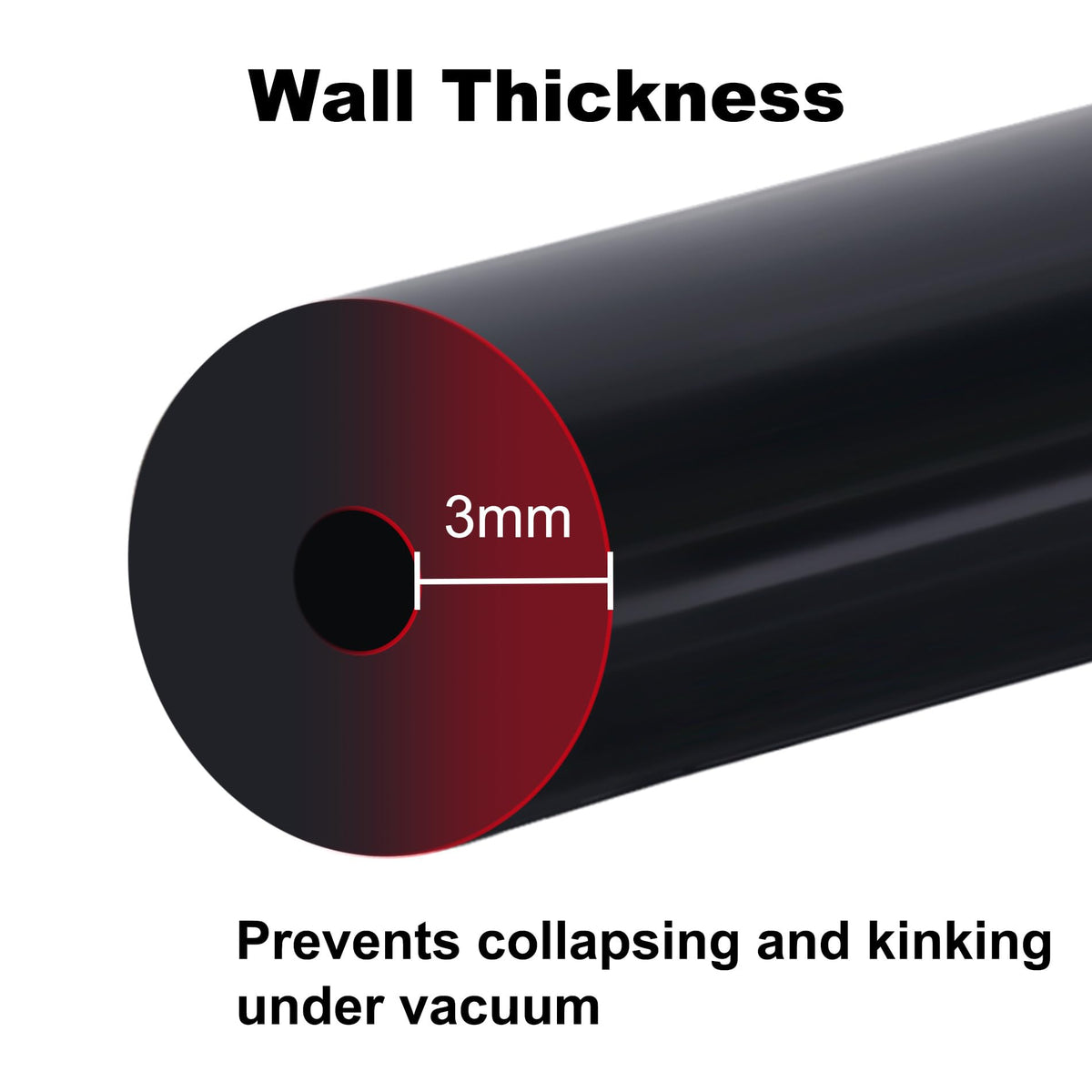 EVIL ENERGY 3/8" Silicone Vacuum Tubing Hose Line 10FT Black (10mm ID)