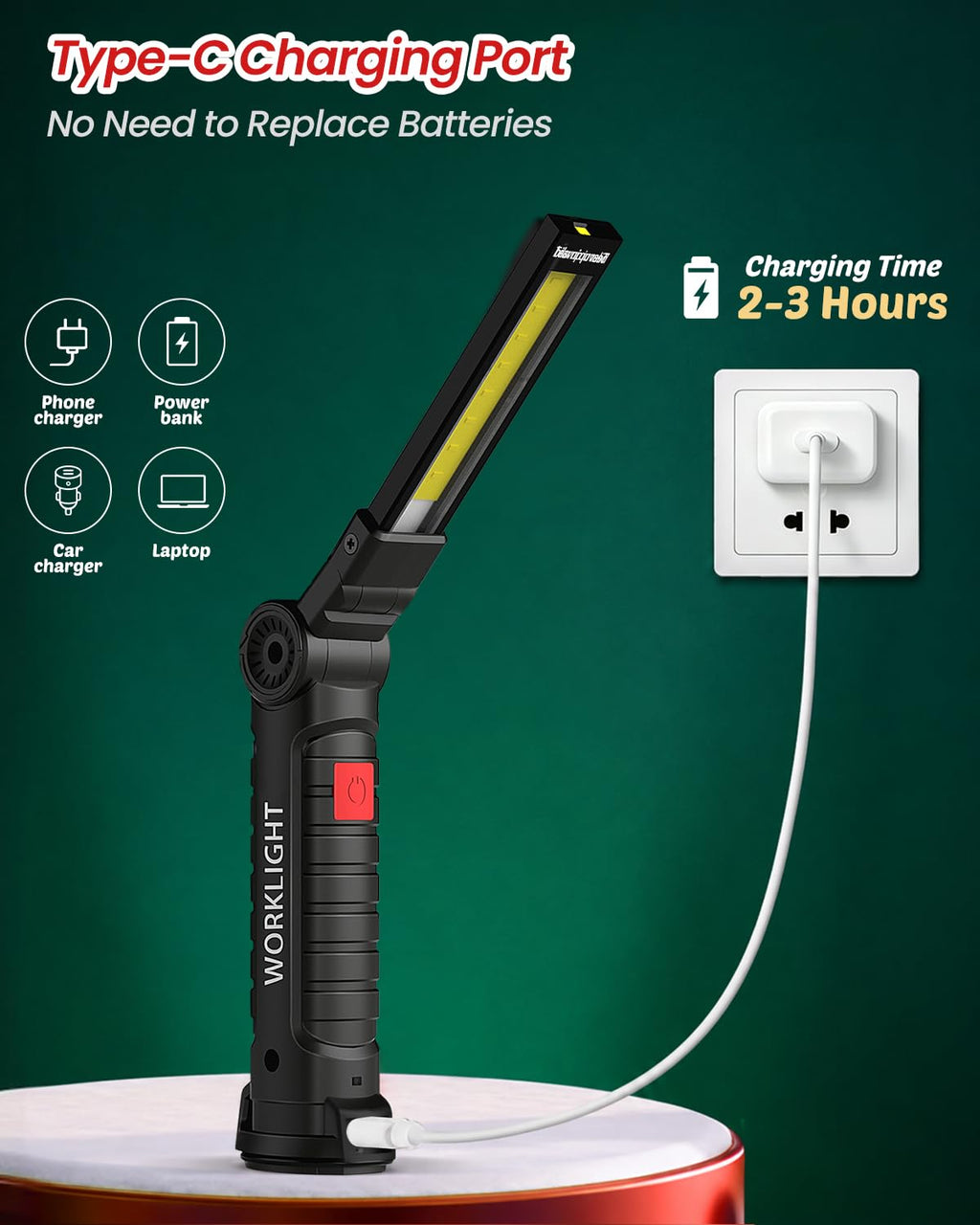 Coquimbo 2 Pack Rechargeable Work Light, Christmas Dad Gifts for Men Him
