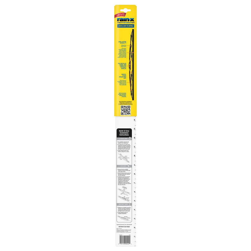 Rain-X RX30224 WeatherBeater Wiper Blades, 24" Windshield Wipers (Pack Of 1), Automotive Replacement Windshield Wiper Blades That Meet Or Exceed OEM Quality And Durability Standards