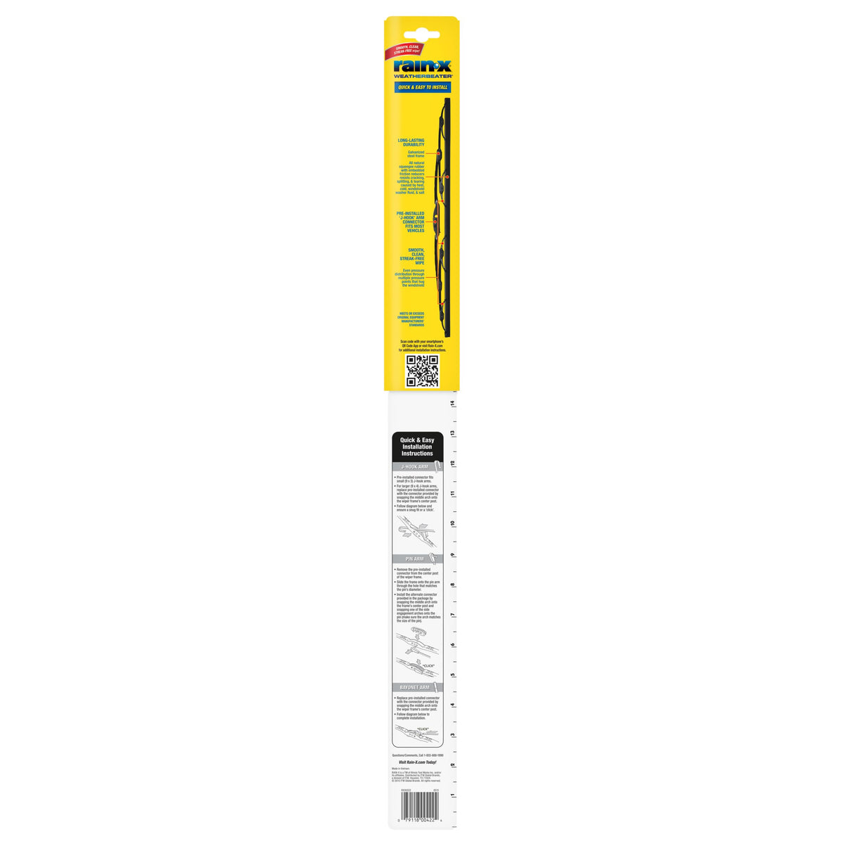 Rain-X RX30224 WeatherBeater Wiper Blades, 24" Windshield Wipers (Pack Of 1), Automotive Replacement Windshield Wiper Blades That Meet Or Exceed OEM Quality And Durability Standards