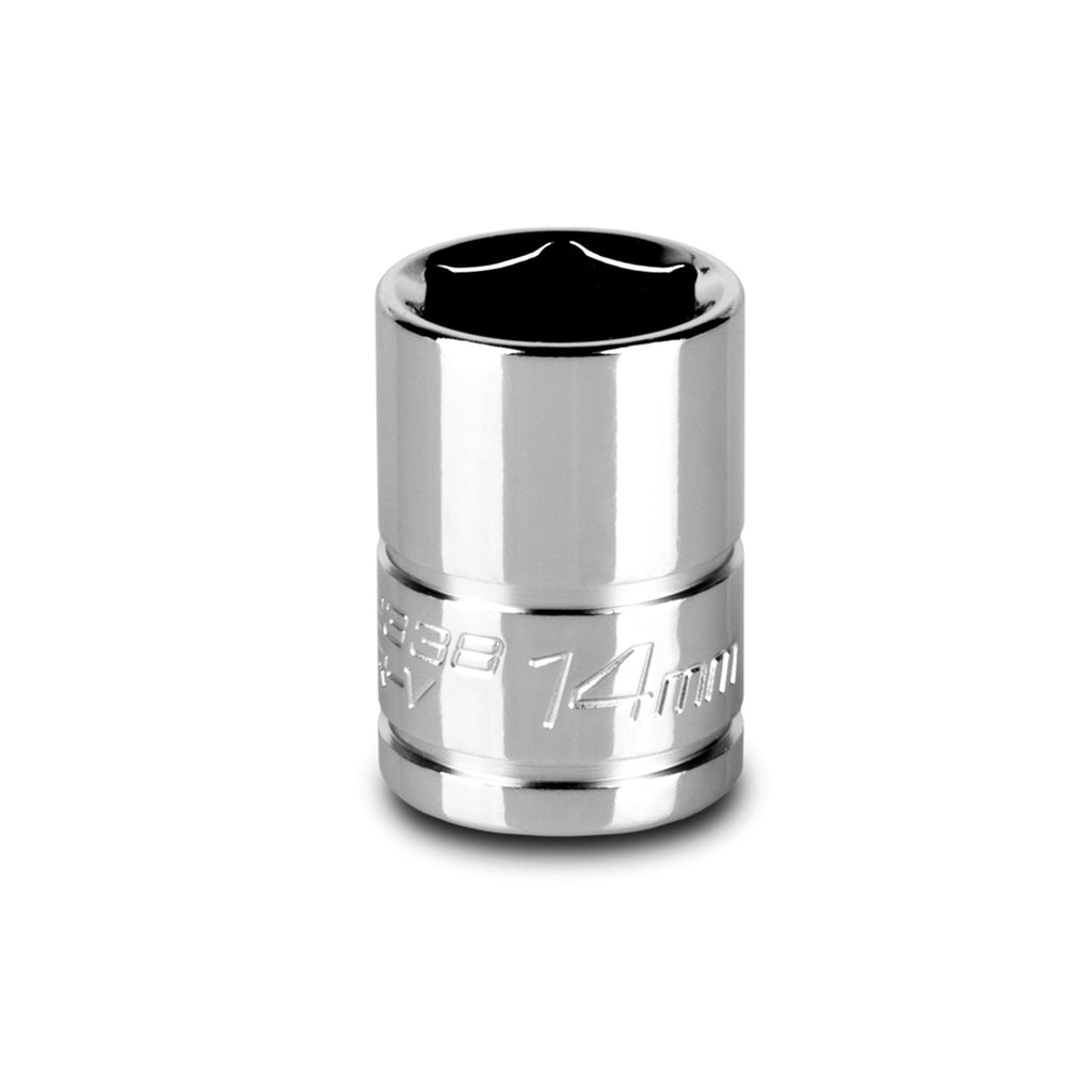Capri Tools 14 mm Shallow Socket, 3/8-Inch Drive, 6-Point, Metric