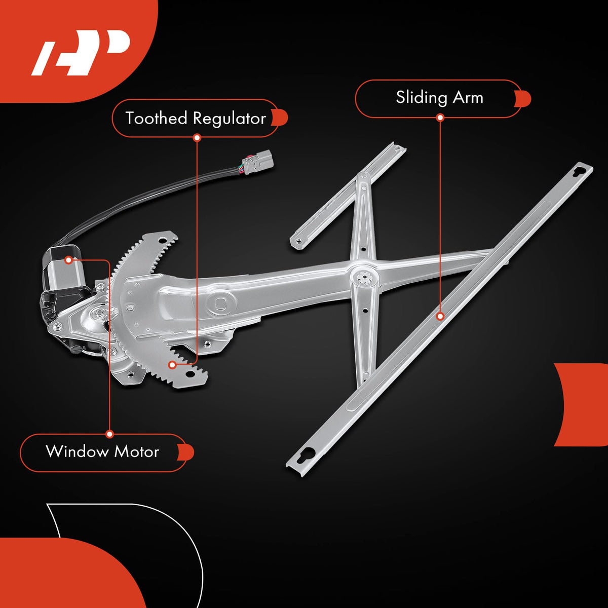 A-Premium Front Driver Side Power Window Regulator with Motor (4-Pin)