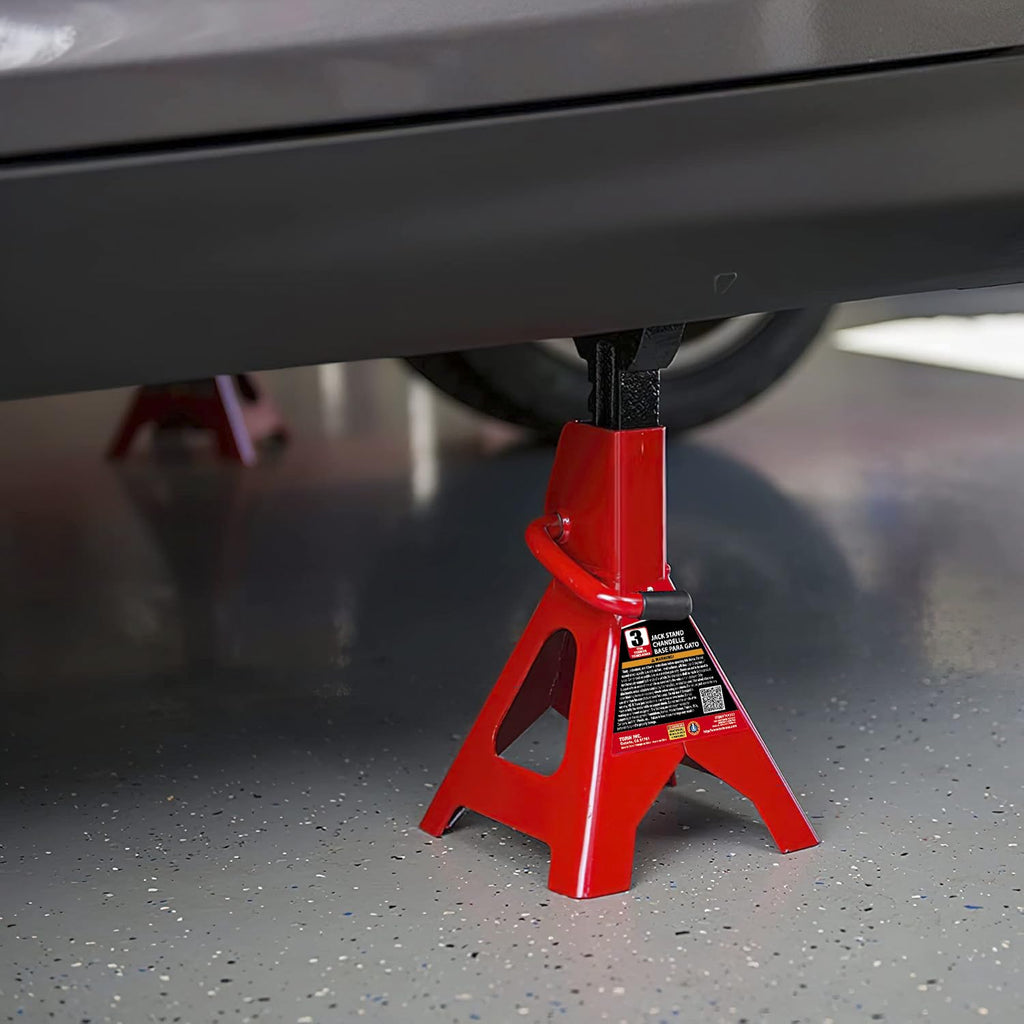 BIG RED T43202 Torin Heavy Duty Steel Jack Stands: 3 Ton (6,000 lb) Capacity Car Lifting Stand,1 Pair (Not Suitable for SUV,Truck)