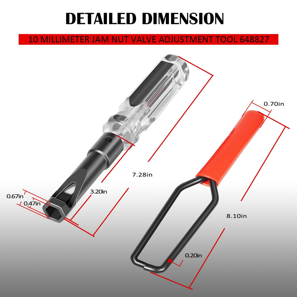 USSKYBOY 10 MM Jam Nut Valve Adjustment Tool 648827, Slotted Valve Adjusting Stud, Fit for Honda, VTEC, Nissan, Toyota, Japanese Vehicle Engines