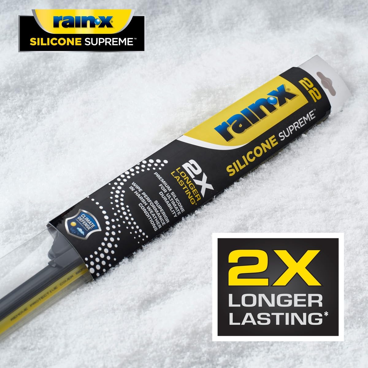 RainX Silicone Supreme Windshield Wiper Blade 17" - Heavy Duty Silicone Squeegee, Extreme Weather Resistance & All-Season Performance, Streak-Free Beam Technology, Quick Install (Pack of 1)