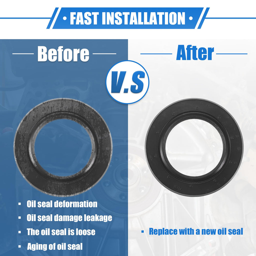 VekAuto 2 Pcs Engine Camshaft Seals Compatible for Honda CR-V 1997-2001, Durable Rubber Black Oil Seal