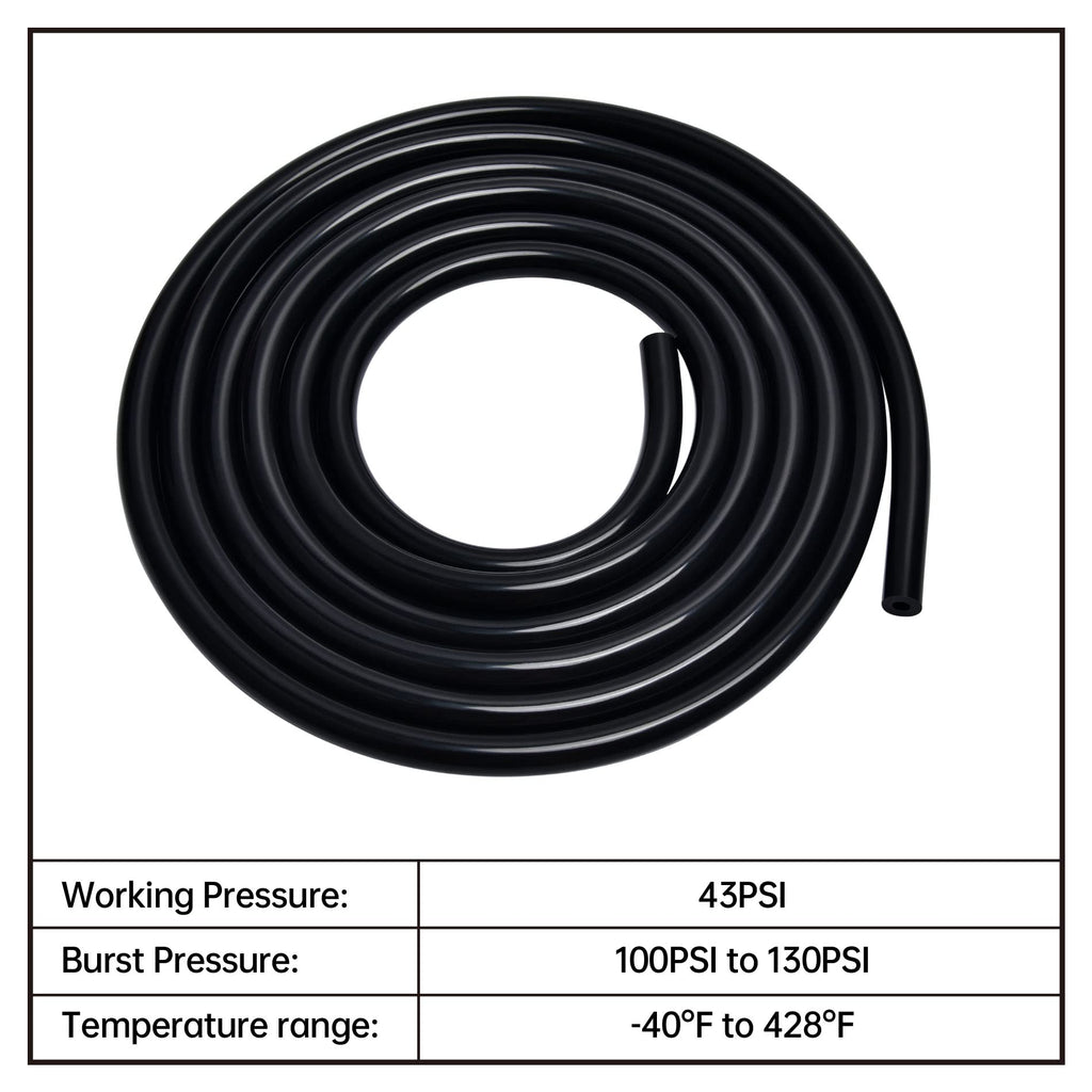 EVIL ENERGY 3/8" Silicone Vacuum Tubing Hose Line 10FT Black (10mm ID)