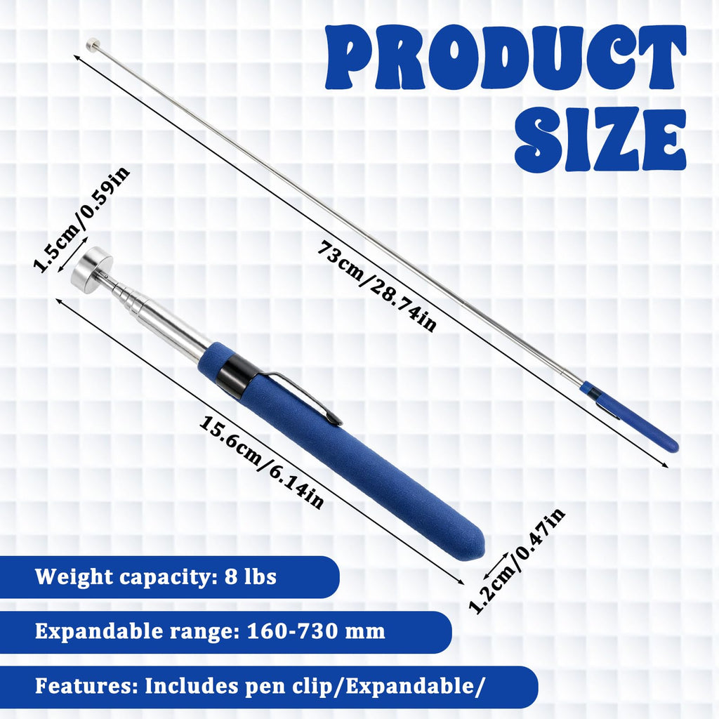 Telescoping Magnetic Pickup Tool, 2 Pcs Extendable Magnet Stick