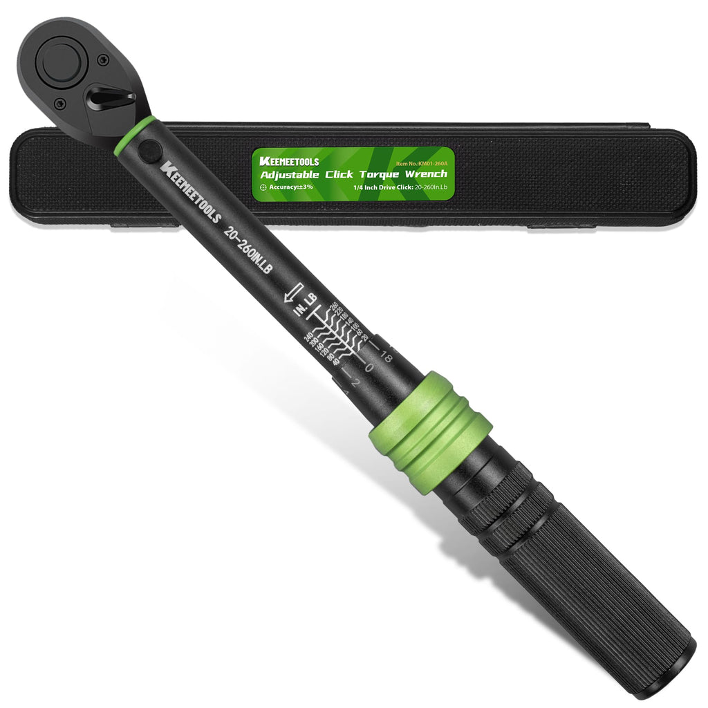 KEEMEETOOLS 1/4 Inch Drive Torque Wrench 20-260 In-Lb for Bike Repair