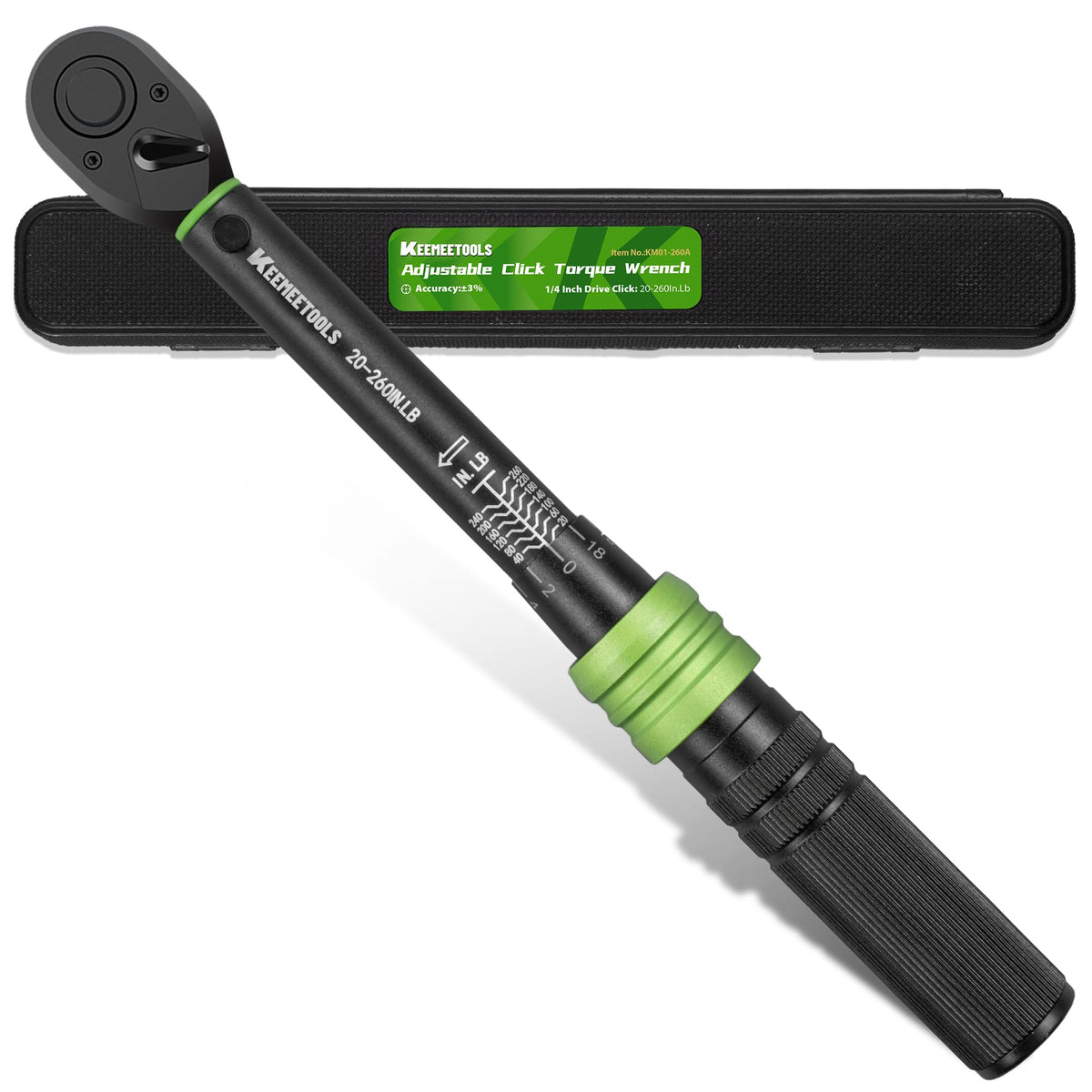 KEEMEETOOLS 1/4 Inch Drive Torque Wrench 20-260 In-Lb for Bike Repair