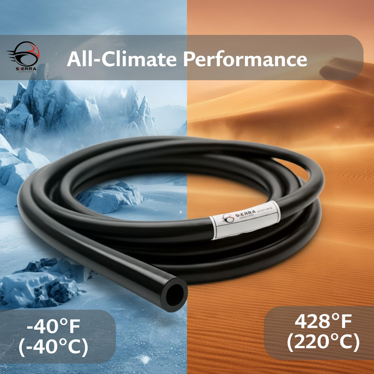 High Performance Silicone Vacuum Hose Kit - 6mm (1/4") ID, 150 PSI Max Pressure, Ultra High Temp Resistance Tubing for Automotive Turbo, Engine & Air Intake - 5ft