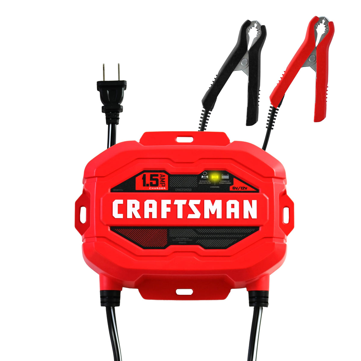 CRAFTSMAN 1.5A Car Battery Charger & Maintainer, 6V/12V – CMXCESM259