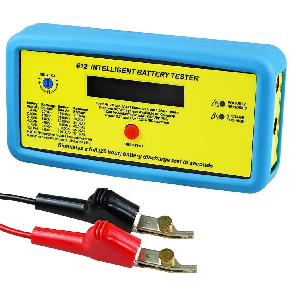 Lead Acid Battery Tester, Compatible with ACT 612, 6V 12V Ah Capacity Analyzer for SLA AGM Gel Flooded Batteries, Gel and Flooded Batteries