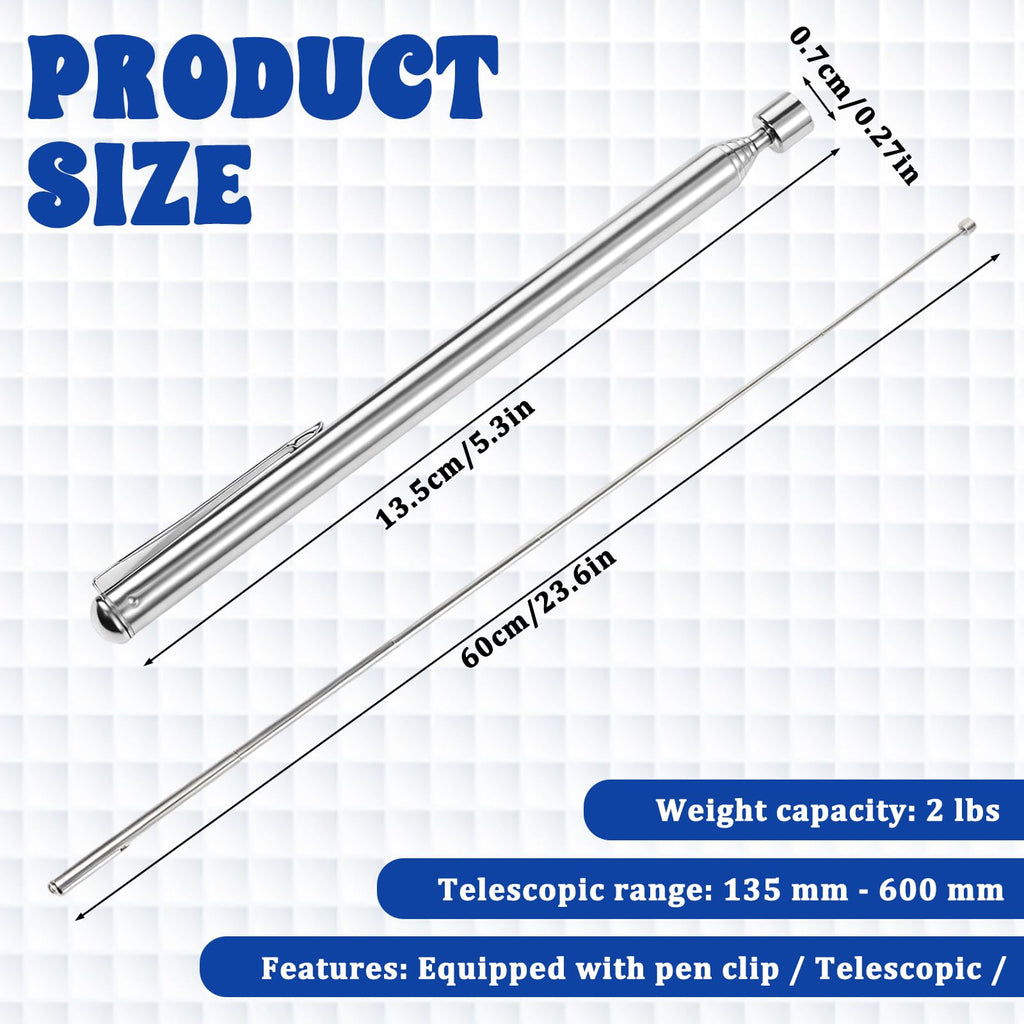 Telescoping Magnetic Pickup Tool, 2 Pcs Extendable Magnet Stick