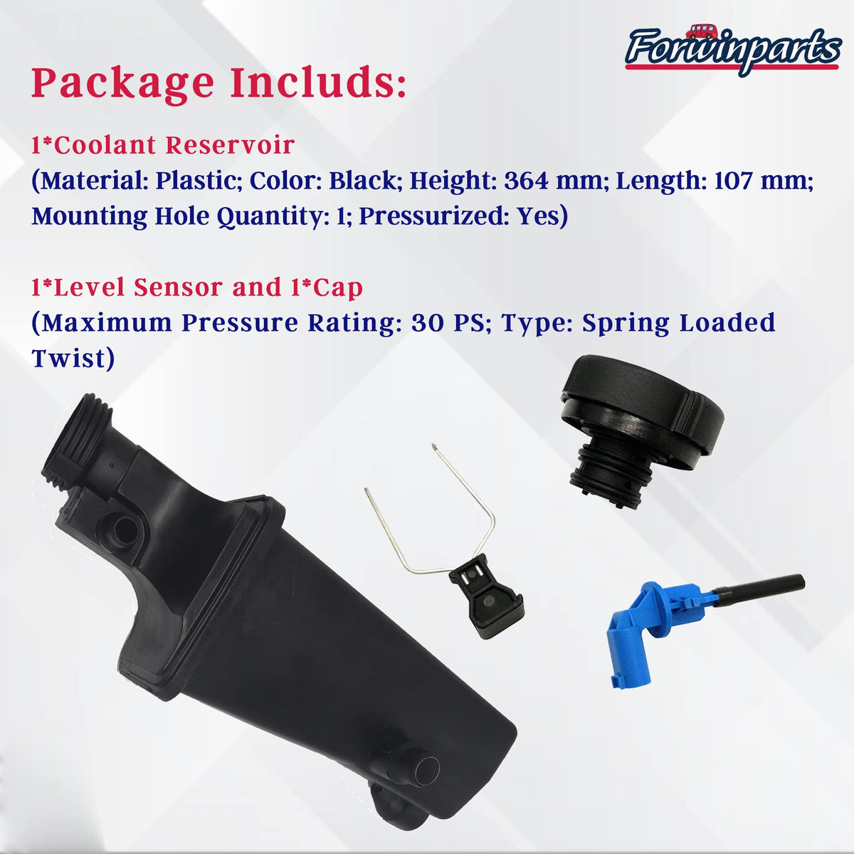 Coolant Recovery Reservoir Expansion Tank + Cap+ Sensor for BMW X3 X5 E46 E53 E83 323i 328i 325i 330i 17117573781 1999 2000 2001 2002 2003 2004 2005 2006