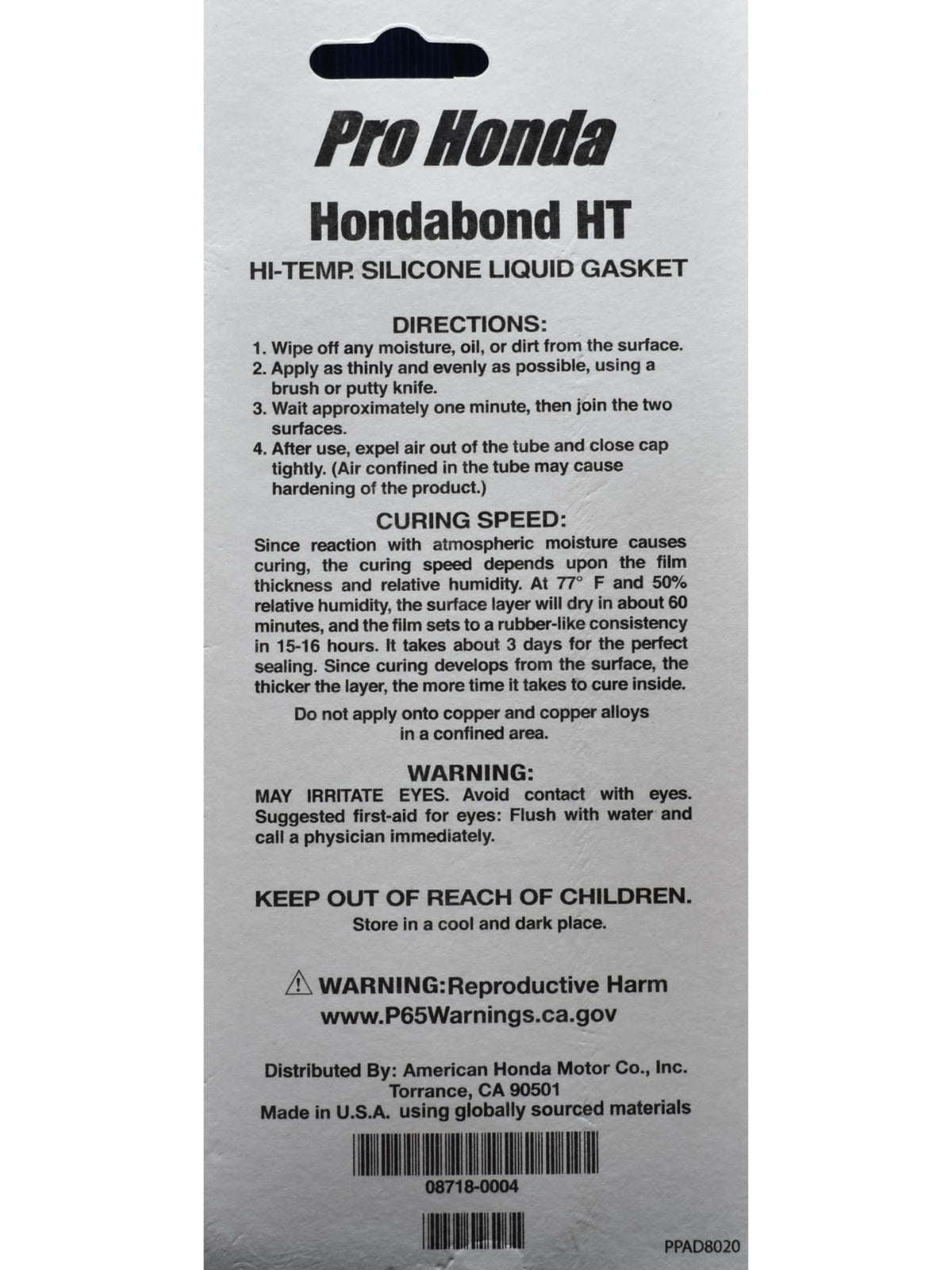 Honda Genuine 08718-0004 Hondabond HT – High Temperature Silicone Liquid Gasket, 1.9 fl oz Tube