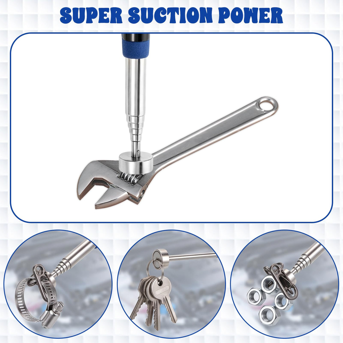 Telescoping Magnetic Pickup Tool, 2 Pcs Extendable Magnet Stick