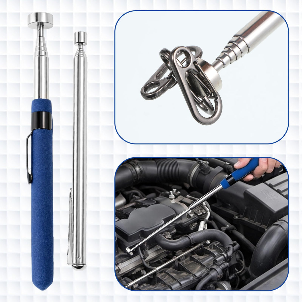 Telescoping Magnetic Pickup Tool, 2 Pcs Extendable Magnet Stick