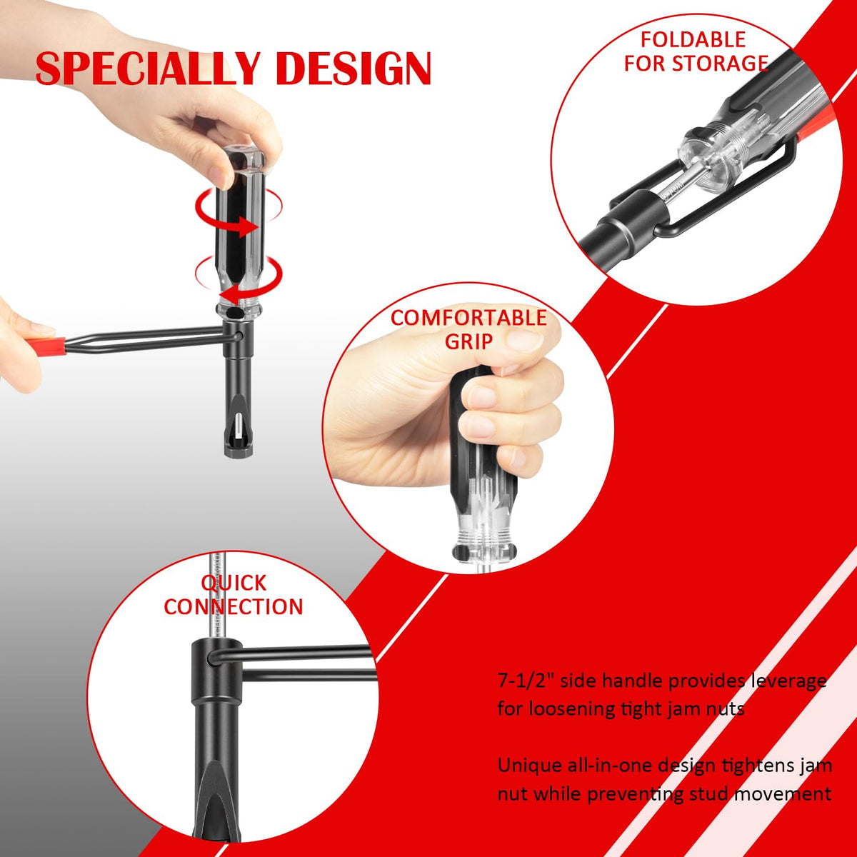 USSKYBOY 10 MM Jam Nut Valve Adjustment Tool 648827, Slotted Valve Adjusting Stud, Fit for Honda, VTEC, Nissan, Toyota, Japanese Vehicle Engines