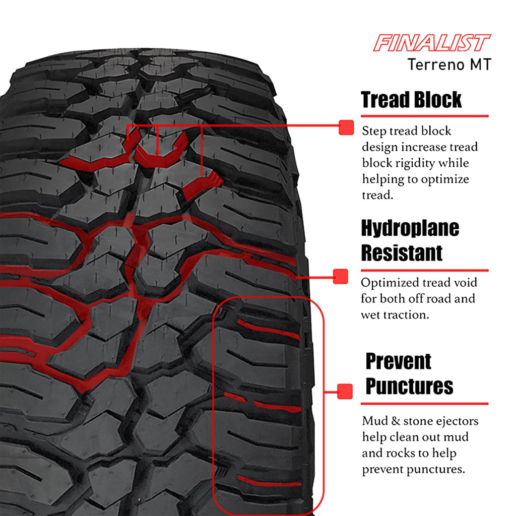Finalist Terreno M/T LT275/70R18 125/122Q Load Range E Mud Terrain Tires