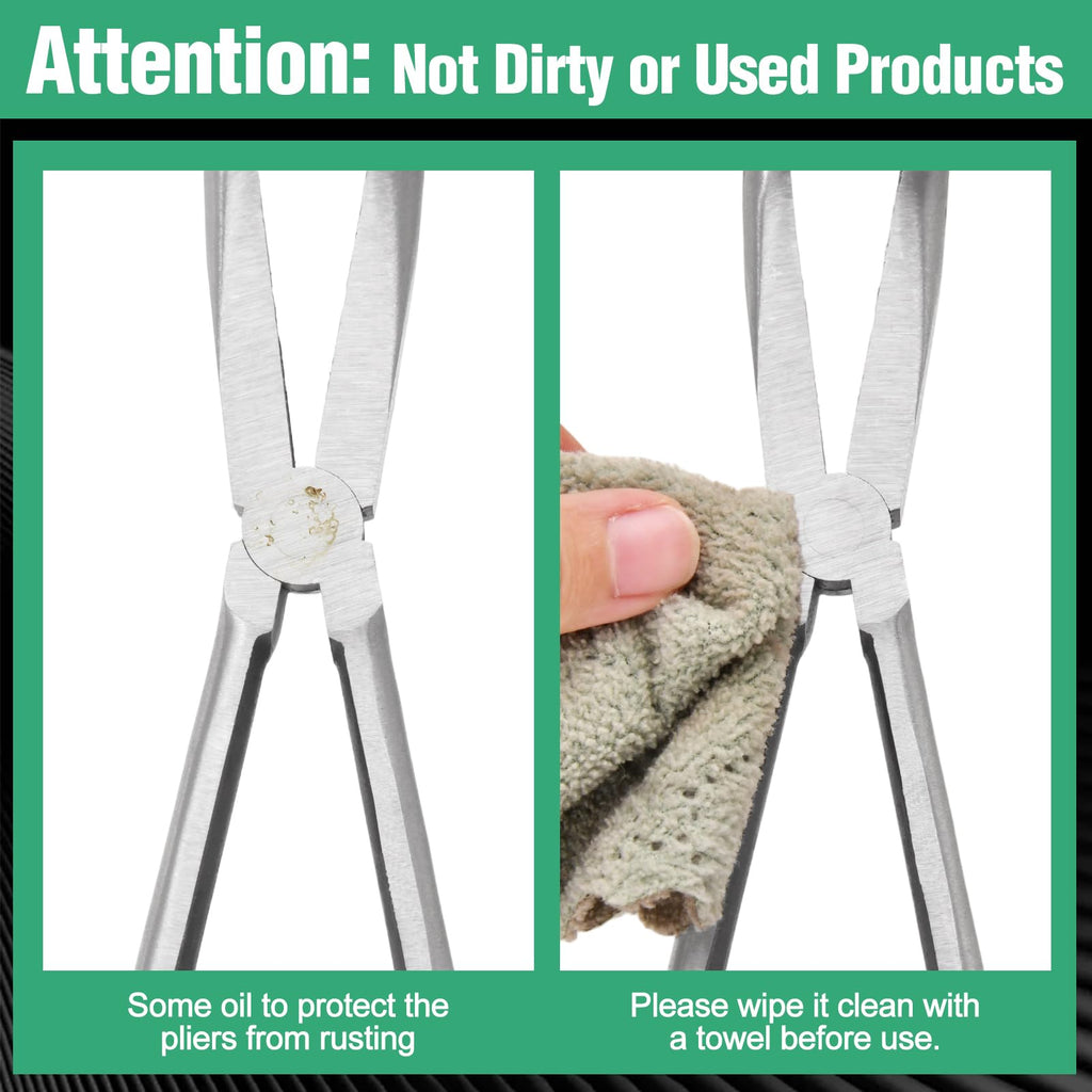 SPEEDWOX 90 Degree Long Reach Bent Nose Pliers 10 Inches Serrated Teeth