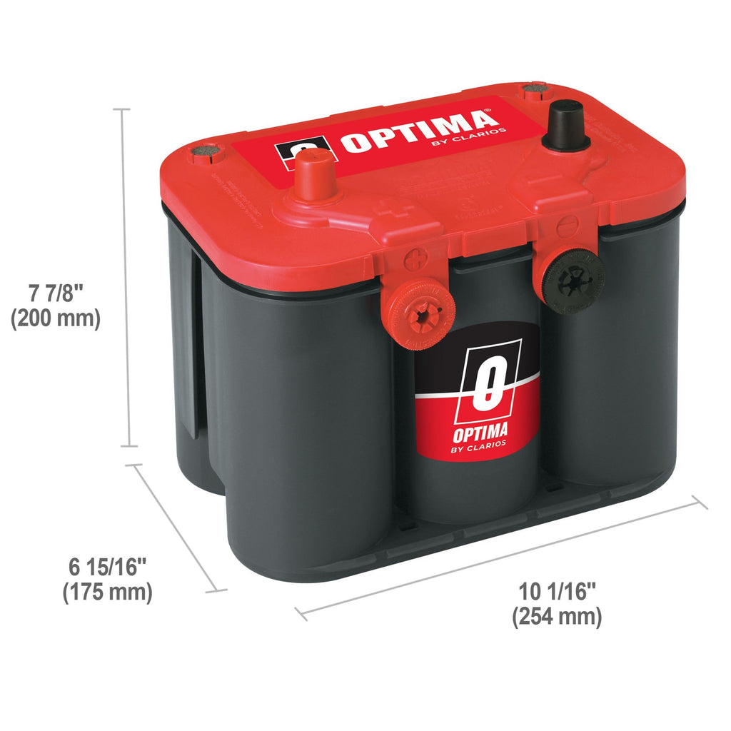 OPTIMA Batteries High Performance 34/78 RedTop Sealed AGM Car, Truck, and SUV Starting Battery, 800 CCA, Dual SAE and GM Terminals, Maintenance Free, Versitile Mounting