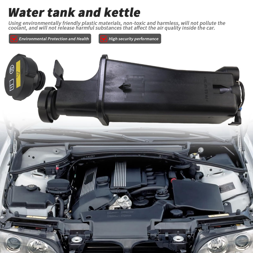 17137787039 Engine Coolant Overflow Recovery Reservoir Tank with Sensor & Cap for BMW X3 2001-2006 X5 2001-2005 323Ci 323i 325Ci 325i 325xi 328Ci 328i 330Ci 330i Replaces 17117573781 603-535 603535