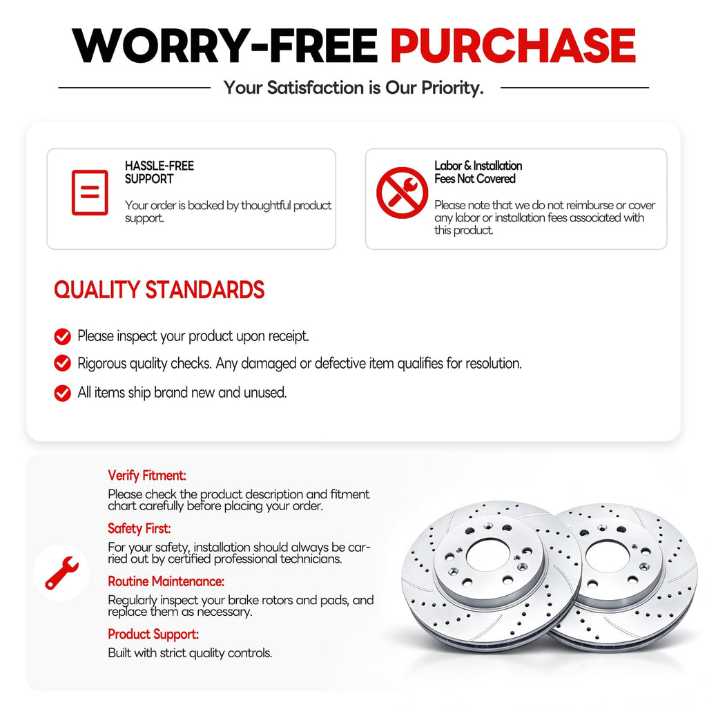 Acinoparts Front (12.64”) and Rear Brake Kit for 2010-2017 GMC Terrain