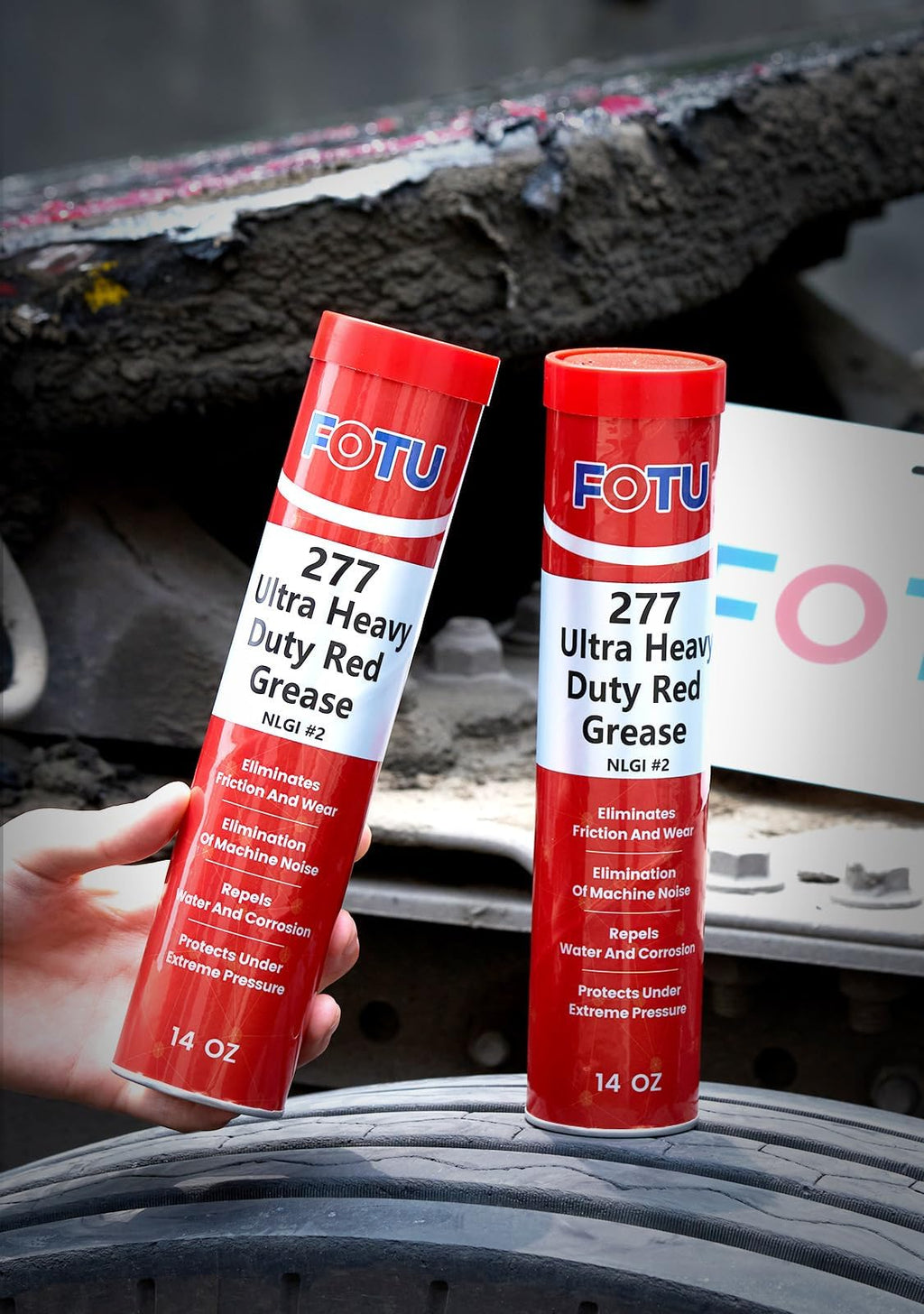 FOTU 277 Ultra Heavy-Duty Red Grease Tube,2-Pack 14oz Wheel Bearing Grease