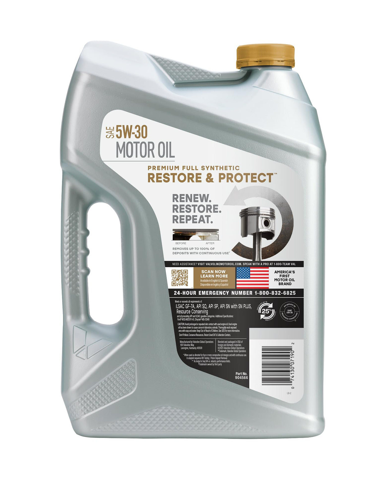 Valvoline Restore & Protect Full Synthetic 5W-30 Motor Oil 5 Quart