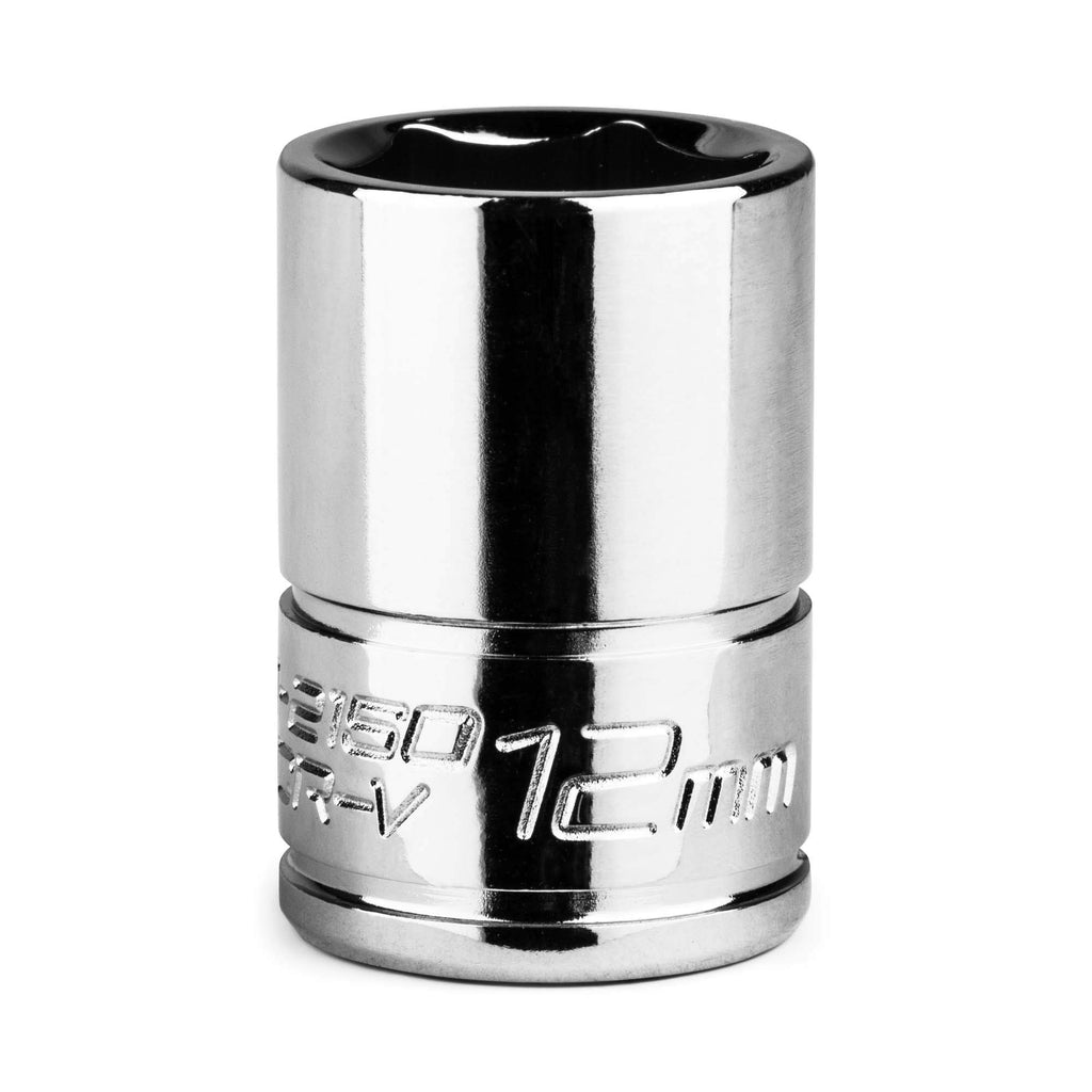 Capri Tools 12 mm Shallow Socket, 1/4-Inch Drive, 6-Point, Metric