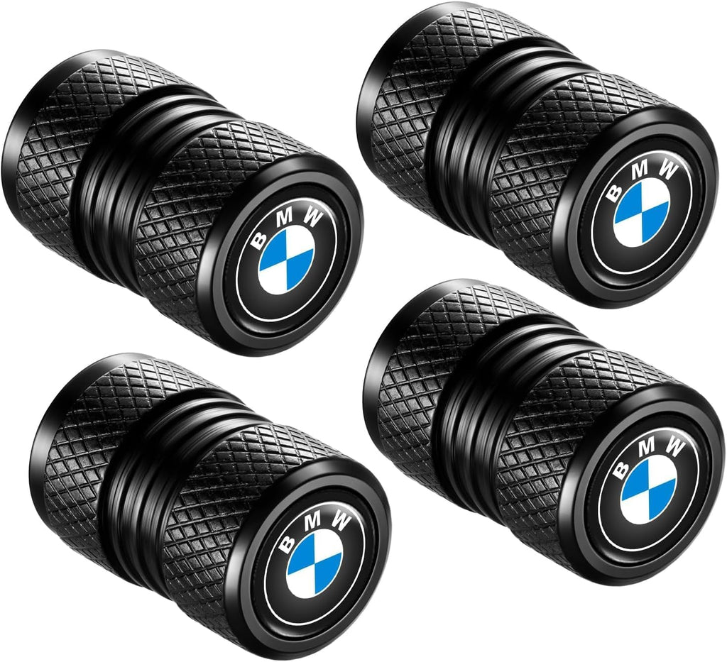 Tire Valve Stem Caps, Compatible with BMW Series Stem Cap Universal Car Air Cover Car Accessories for Cars, SUV, Truck, Motorcycles 4pcs （Black） 1