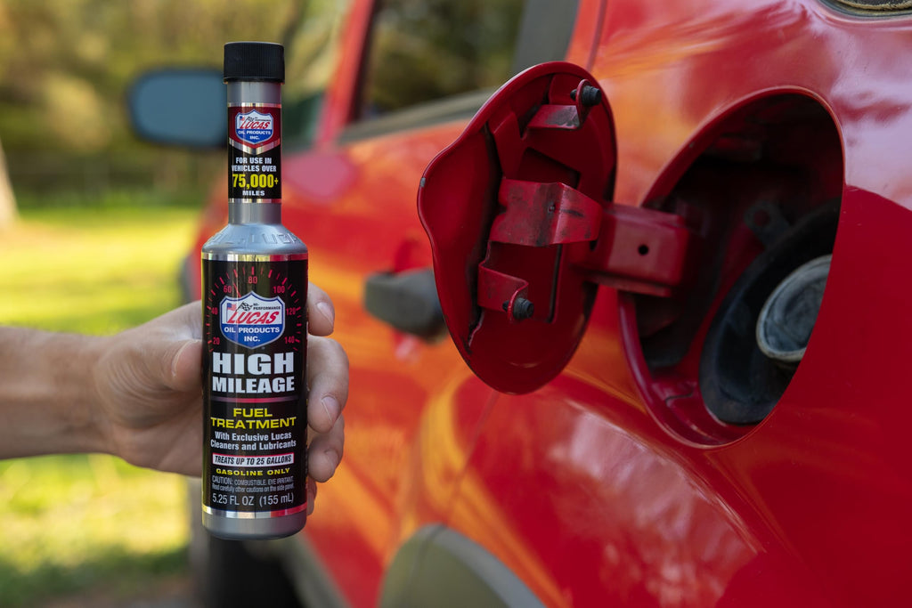Lucas Oil 5.25 Oz. High Mileage Fuel Treatment - 1 Each